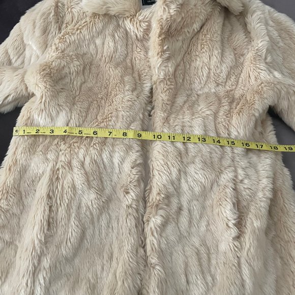 Cream faux fur coat by Brave Soul size M - Picture 7 of 8
